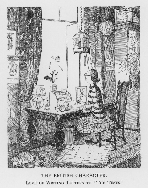 A brit karakter, a „The Times”-nak írt levelek szeretete (litho) alkotó: Pont