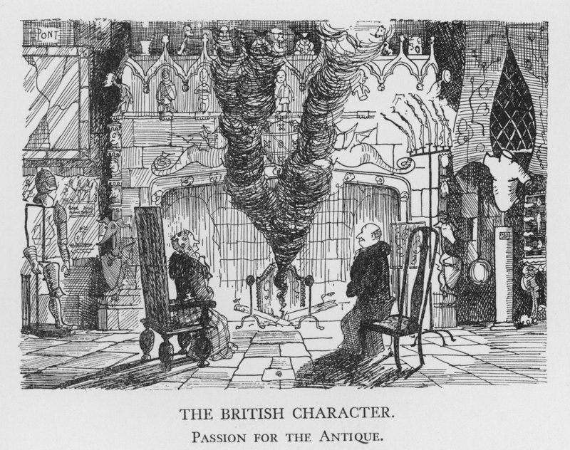 A brit karakter, az antik szenvedélye (litho) alkotó: Pont