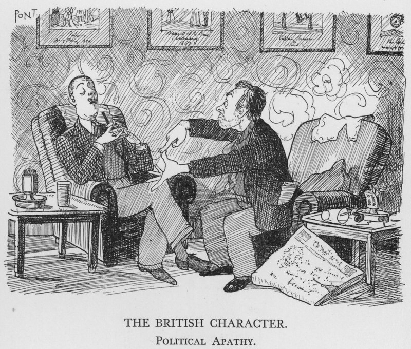 A brit karakter, politikai apátia (litho) alkotó: Pont