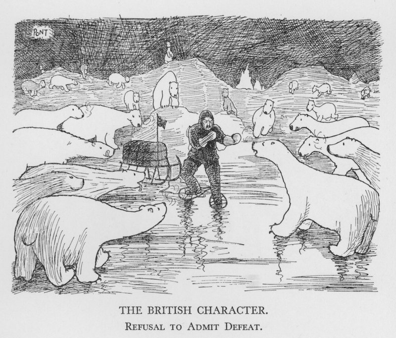 A brit karakter, a vereség beismerésének megtagadása (litho) alkotó: Pont