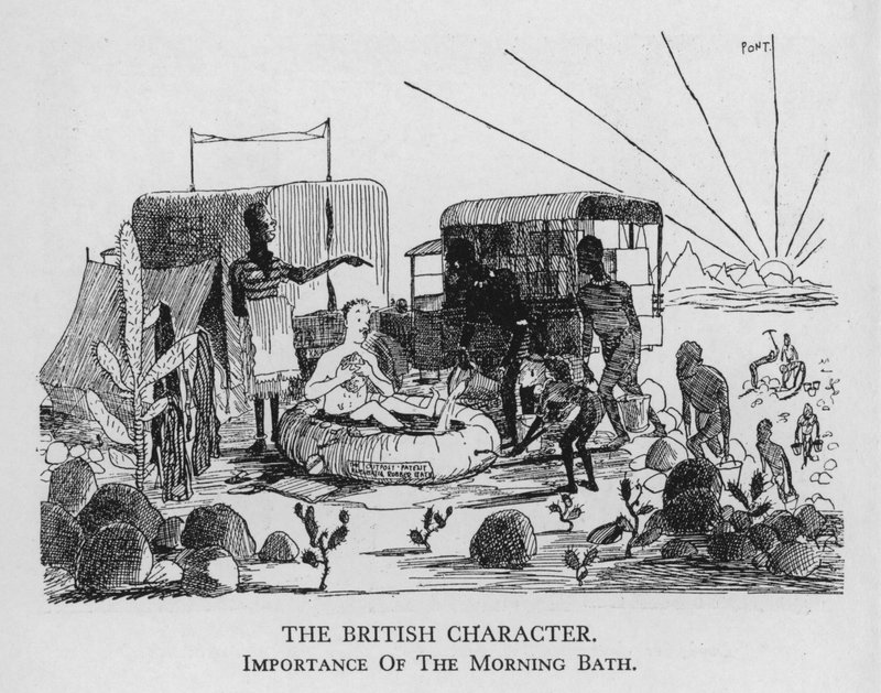 A brit karakter; A reggeli fürdő (litho) jelentősége alkotó: Pont
