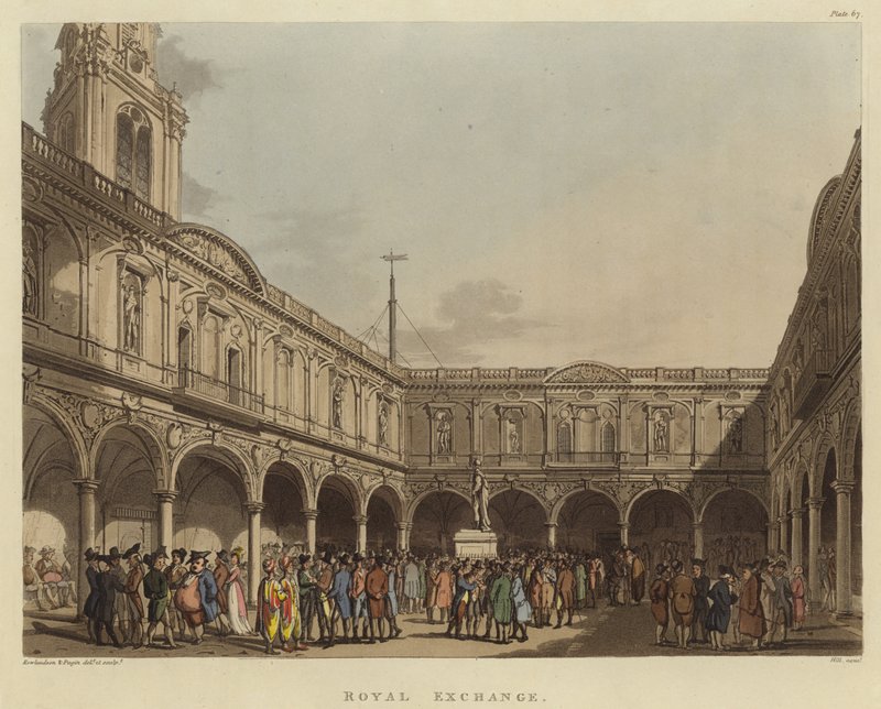 Royal Exchange alkotó: Pugin and Rowlandson
