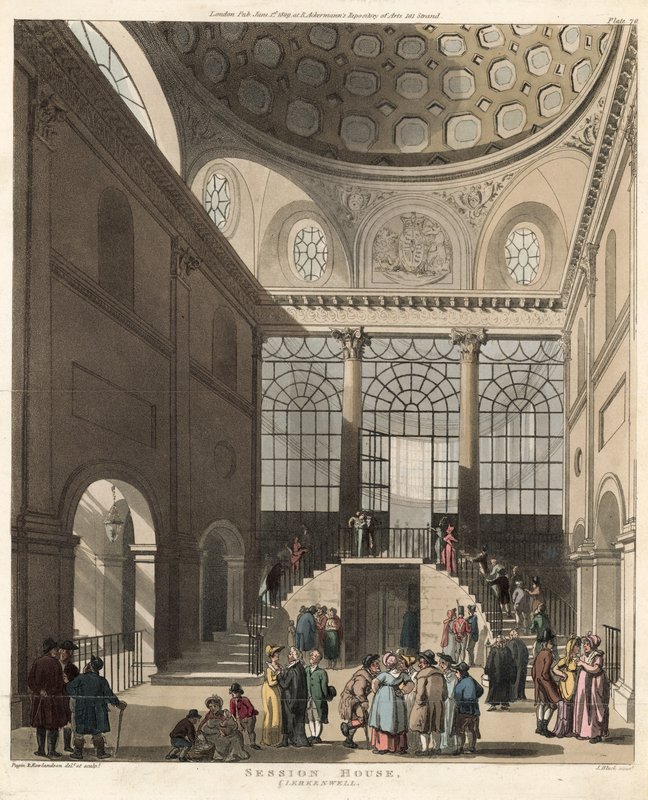 Session House, Clerkenwell, London alkotó: Pugin and Rowlandson