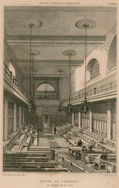 Alsóház, Westminster, London, 1835-ben alkotó: R. W. Billings