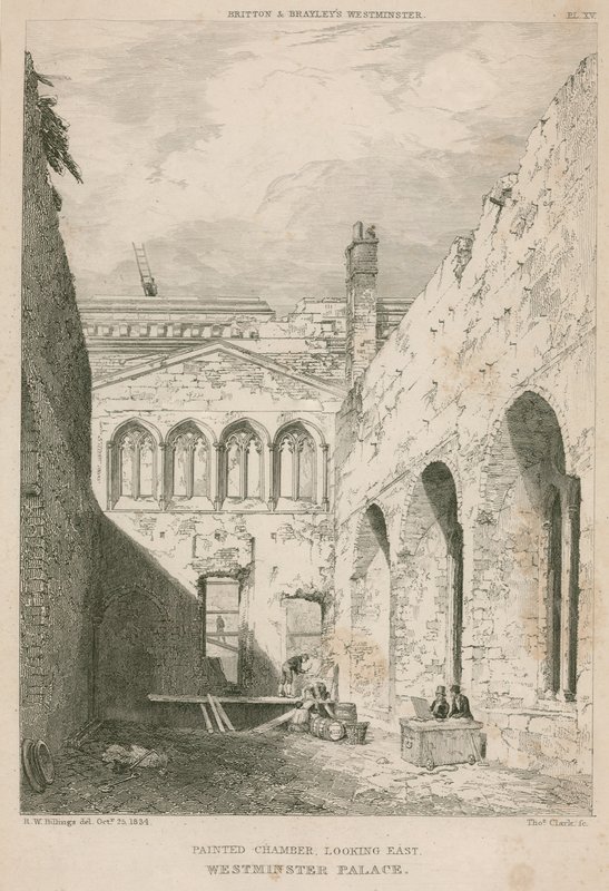 Festett kamra, Westminster Palace, London, kelet felé néz alkotó: R. W. Billings