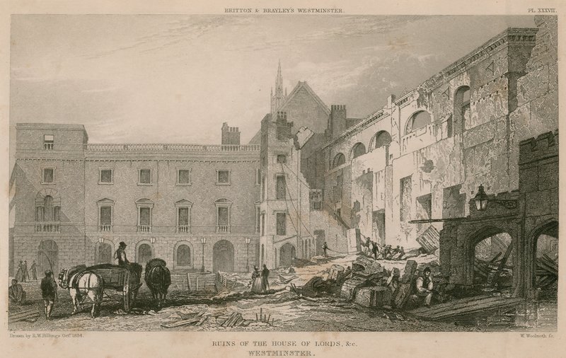 A Lordok Házának romjai, Westminster alkotó: R. W. Billings