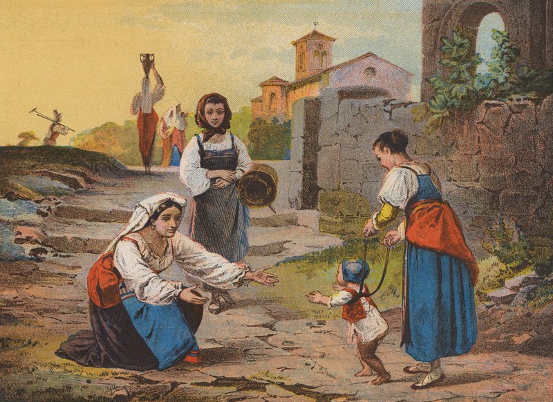 Visszatérés a mezőkről (színes litográfia) alkotó: Raffaele (after) Casnedi