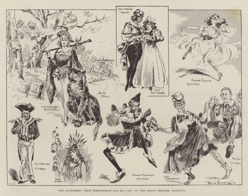 A pantomim Dick Whittington és macskája a Grand Theatre-ben, Islington alkotó: Ralph Cleaver