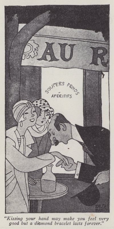 Illusztráció a Gentlemen Prefer Blondes számára, Anita Loos (litho) alkotó: Ralph Barton