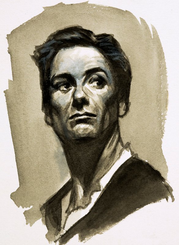 Sir John Gielgud mint Hamlet (gouache, papír) alkotó: Ralph Bruce