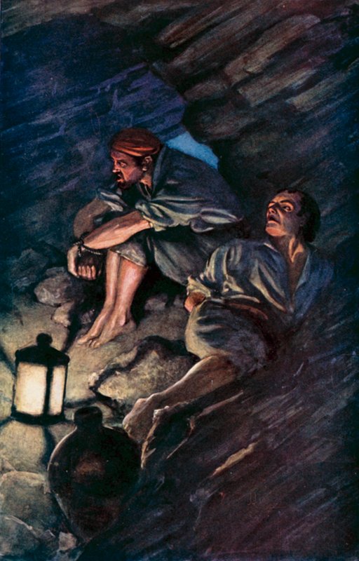 Illusztráció Robinson Crusoe-hoz, Daniel Defoe (színes litó) alkotó: Ralph Noel Pocock