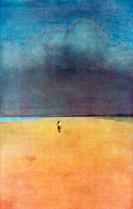 Illusztráció Robinson Crusoe-hoz, Daniel Defoe (színes litó) alkotó: Ralph Noel Pocock