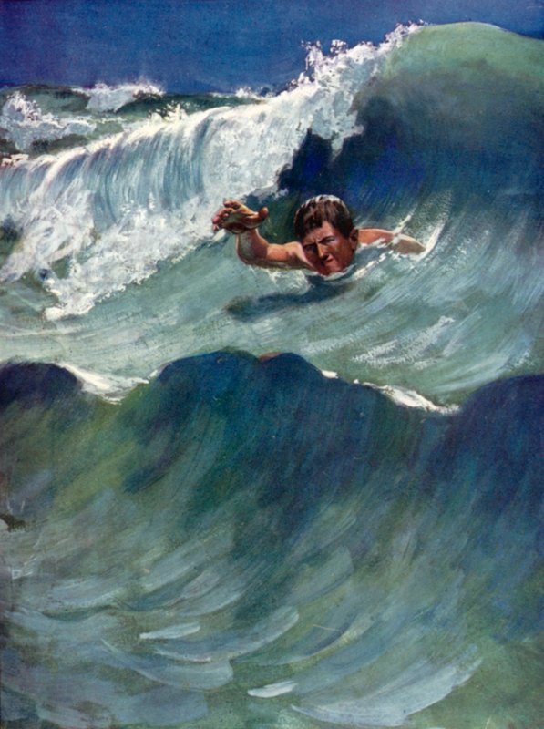 Illusztráció Robinson Crusoe-hoz, Daniel Defoe (színes litó) alkotó: Ralph Noel Pocock