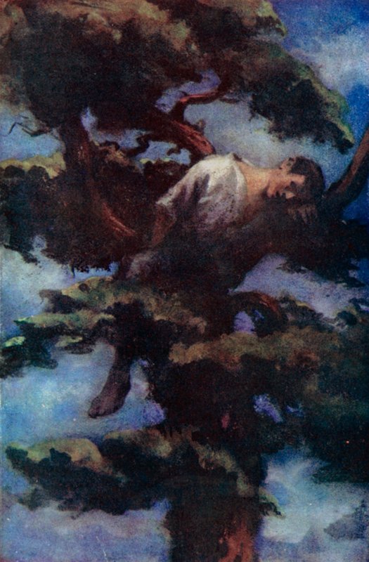 Illusztráció Robinson Crusoe-hoz, Daniel Defoe (színes litó) alkotó: Ralph Noel Pocock