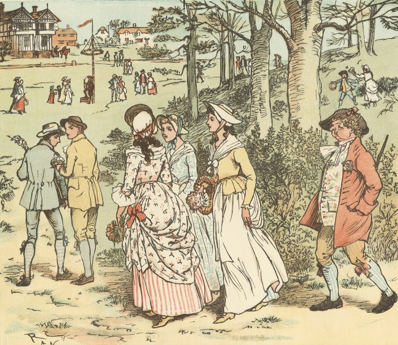 Gyertek Lasses and Lads alkotó: Randolph Caldecott