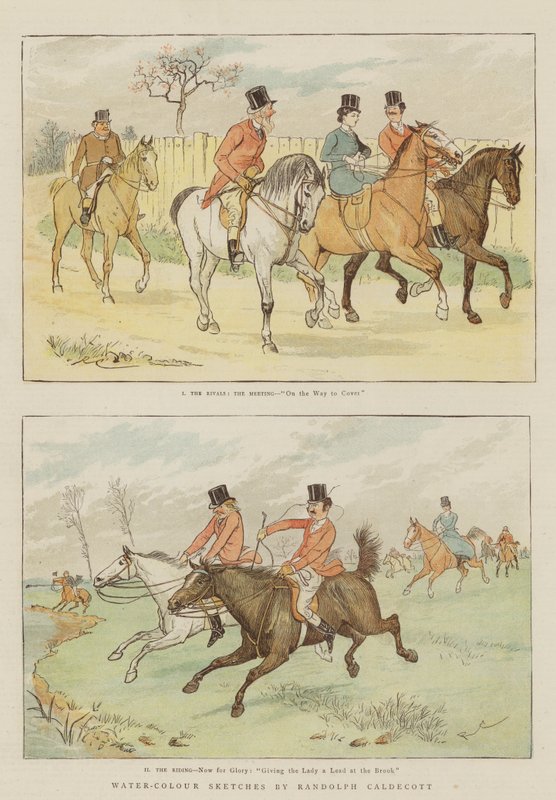 Vízfesték vázlatok (chromolitho) alkotó: Randolph Caldecott
