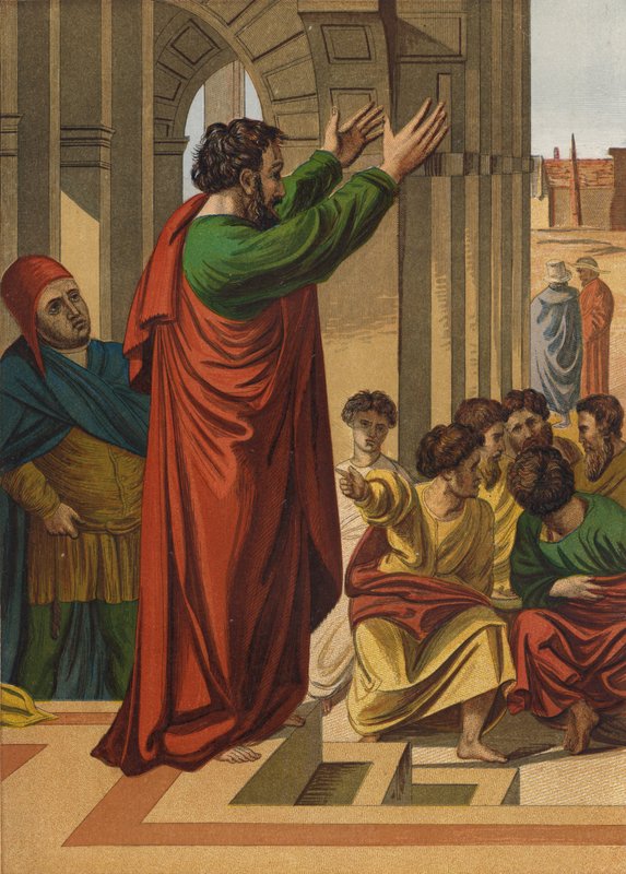 Pál prédikál Athénban alkotó: after Raphael
