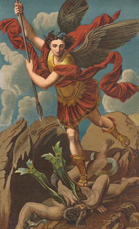 Szent Mihály, aki legyőzi a Sátánt alkotó: after Raphael