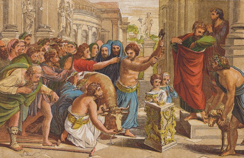 A lisztrai áldozat (színes litográfia) alkotó: Raphael (1483 1520) (after)
