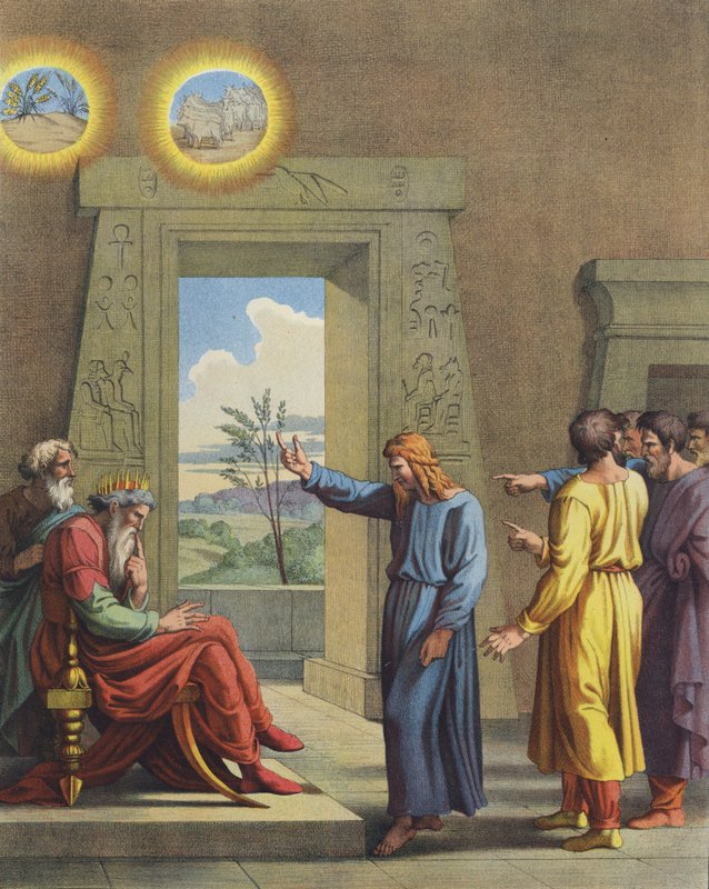 József megmagyarázza a fáraó álmait (színes litho) alkotó: after Raphael