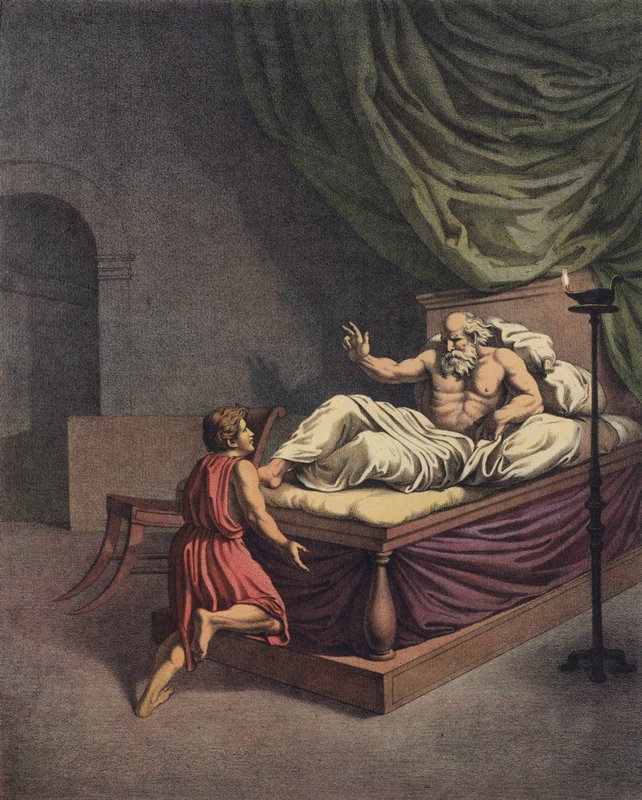 Sámuel Elihez megy, miután meghallotta a nevét kiáltó hangot (színes litho) alkotó: after Raphael