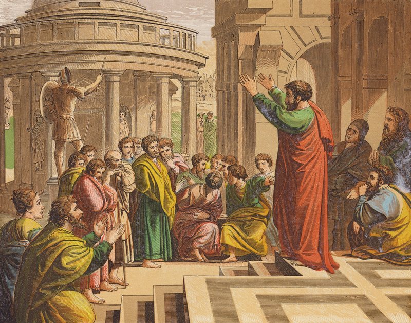 Szent Pál prédikációja Athénban (színes litográfia) alkotó: Raphael (1483 1520) (after)
