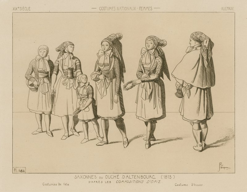 Német nemzeti viselet - Szász-Altenburgi Hercegség (1815) alkotó: Raphael Jacquemin