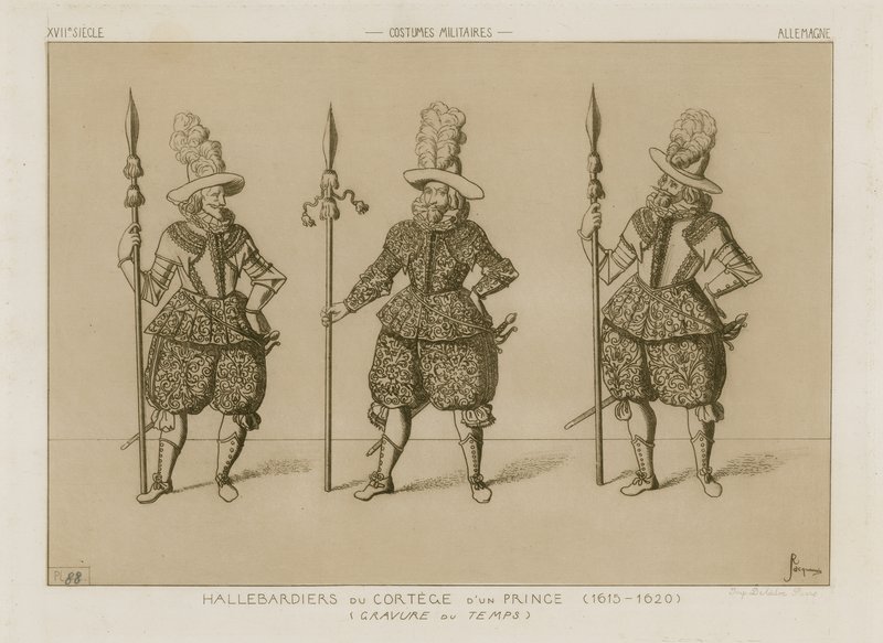 Egy hercegi kortézs alabárdosai, 1615-1620 alkotó: Raphael Jacquemin