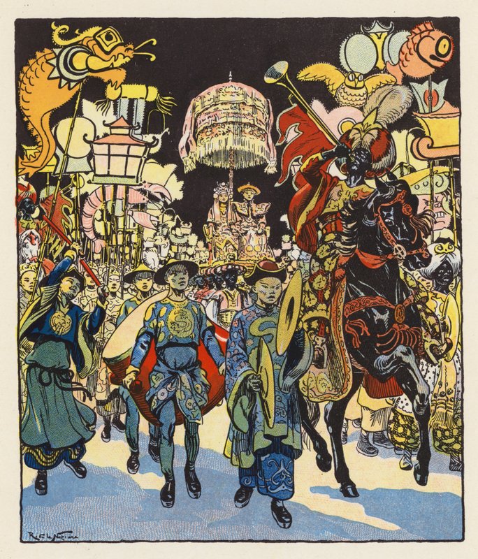 Les Mille et Une Nuits / Ezeregy éjszaka (színes litográfia) alkotó: Raymond de la Neziere