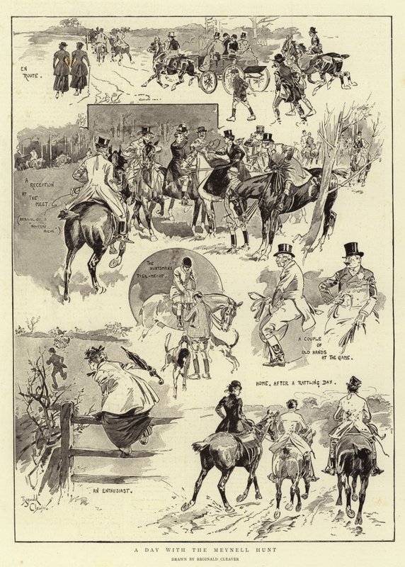 Egy nap a Meynell vadászattal (litográfia) alkotó: Reginald Thomas Cleaver