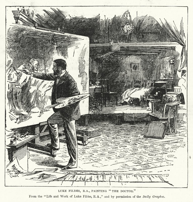 Luke Fildes, RA, A doktor (litó) festménye alkotó: Reginald Thomas Cleaver