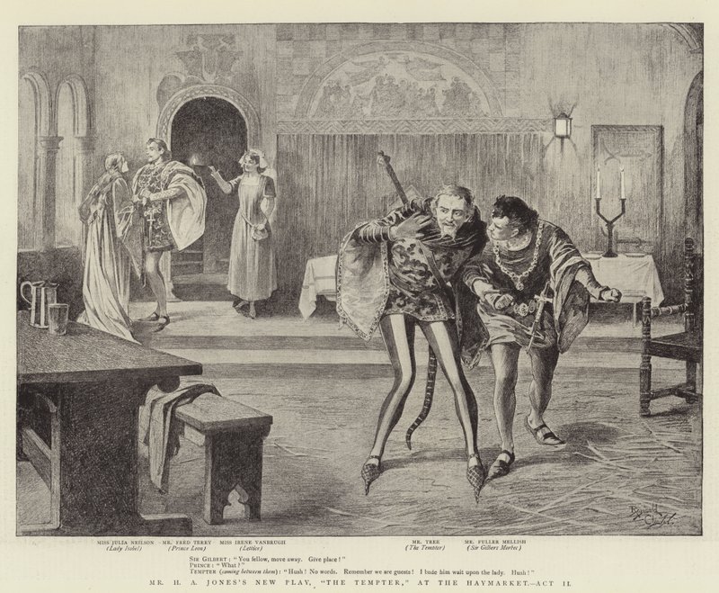H. A. Jones új darabja, "A kísértő", a Haymarket színházban, II. felvonás (lithó) alkotó: Reginald Thomas Cleaver