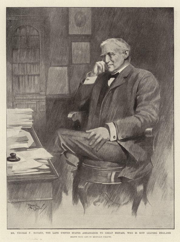 Thomas F. Bayard úr, az Egyesült Államok néhai nagy-britanniai nagykövete, aki most hagyja el Angliát (litho) alkotó: Reginald Thomas Cleaver