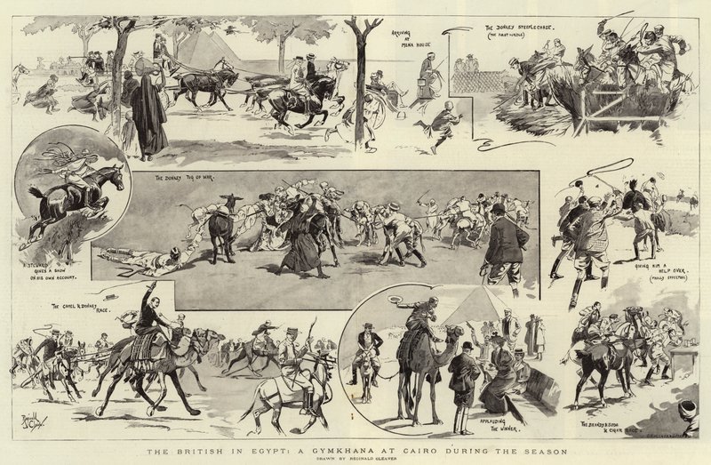 A britek Egyiptomban, Gymkhana Kairóban a szezonban (litho) alkotó: Reginald Thomas Cleaver