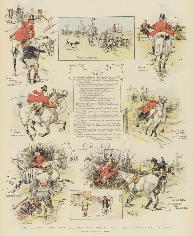 A Cockney sportember és bérelt lovasa, a ló szemszögéből (kromolito) alkotó: Reginald Thomas Cleaver