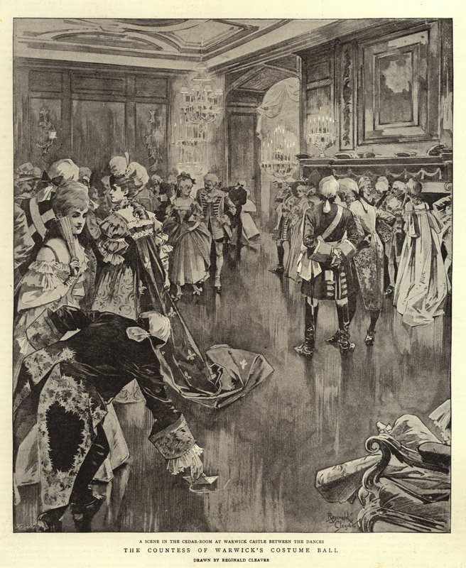 Warwick grófnő jelmezbálja (litográfia) alkotó: Reginald Thomas Cleaver