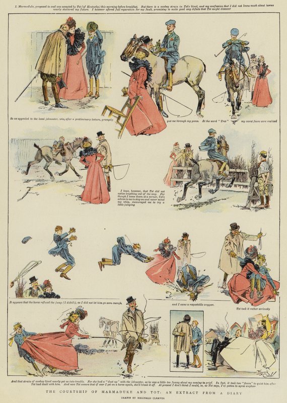 Marmaduke és Tot udvarlása, kivonat egy naplóból (chromolitho) alkotó: Reginald Thomas Cleaver