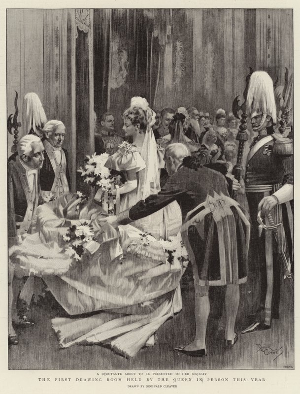 Az első szalon, amelyet a királynő személyesen tartott idén (litho) alkotó: Reginald Thomas Cleaver