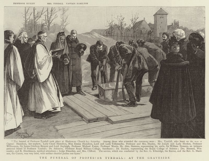 Tyndall professzor temetése, a sírnál (metszet) alkotó: Reginald Thomas Cleaver