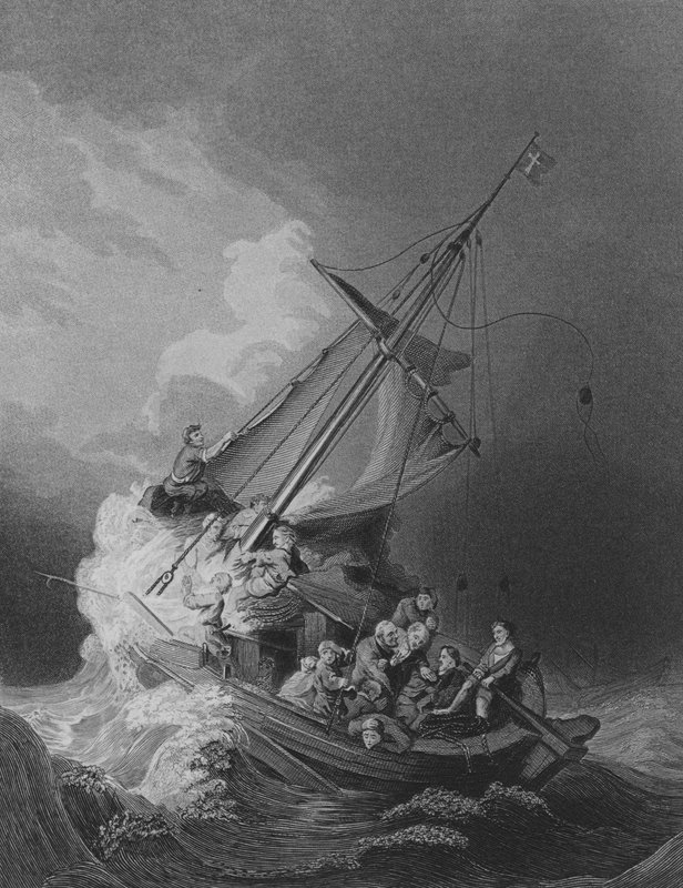 Krisztus a viharban (metszet) alkotó: Rembrandt Harmensz. van Rijn (after)