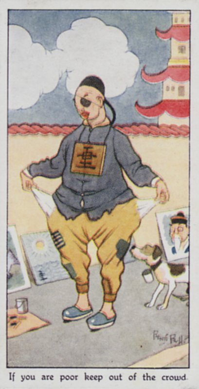 Keleti közmondás: Ha szegény vagy, tartsd távol magad a tömegtől (színes litho) alkotó: René Bull