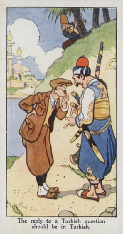 Keleti közmondás: A török kérdésre törökül kell válaszolni (színes litho) alkotó: René Bull