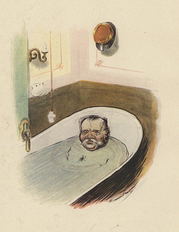 Férfi a fürdőkádban (színes litó) alkotó: Rene George Hermann Paul
