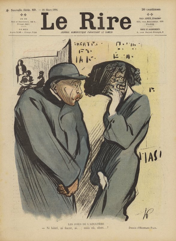 A házasságtörés örömei. Illusztráció Le Rire alkotó: Rene George Hermann Paul