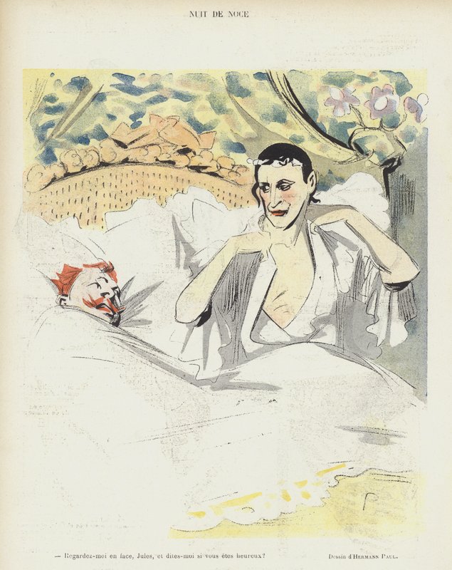 Nászéjszaka. Illusztráció Le Rire alkotó: Rene George Hermann Paul