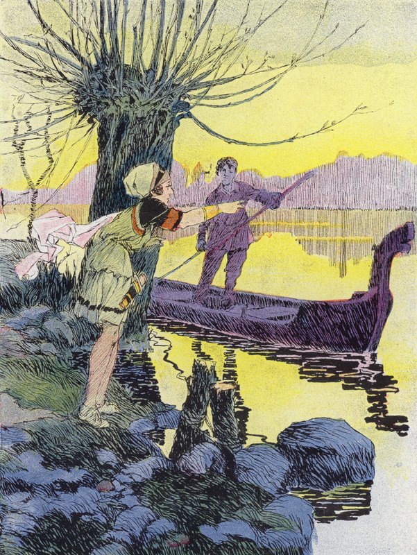 Kis gauloise a római hódítás előtt (színes litó) alkotó: Rene Vincent