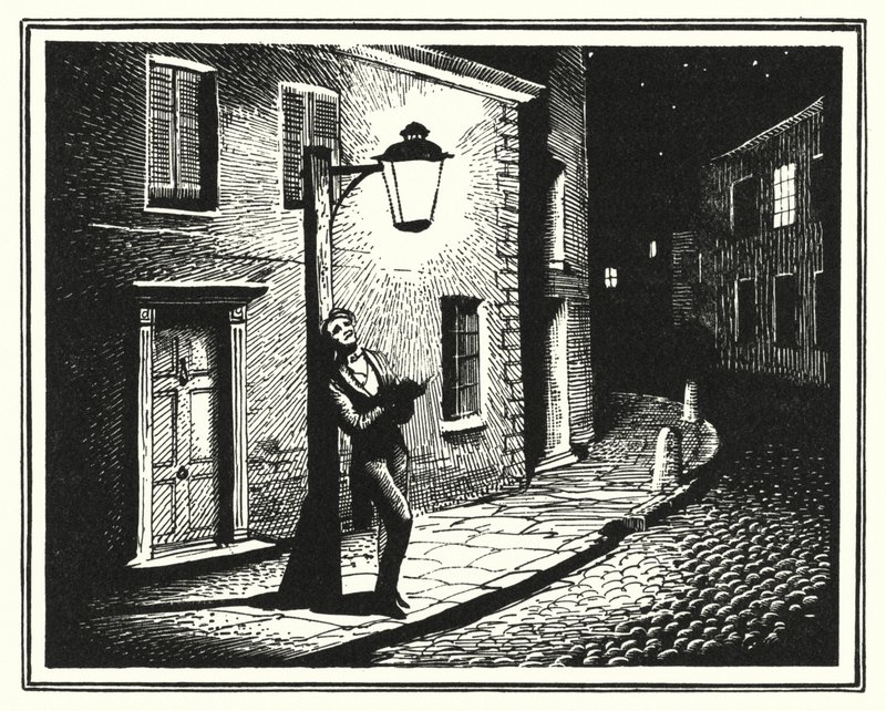 Hans Christian Andersen: A régi utcai lámpa (litho) alkotó: Rex (after) Whistler