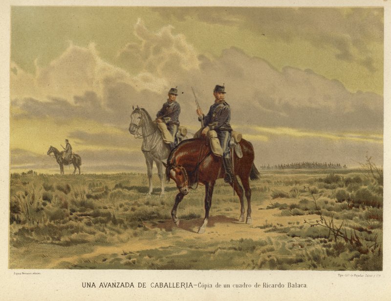 A lovasság előőrse (chromolitho) alkotó: Ricardo Balaca y Canseco
