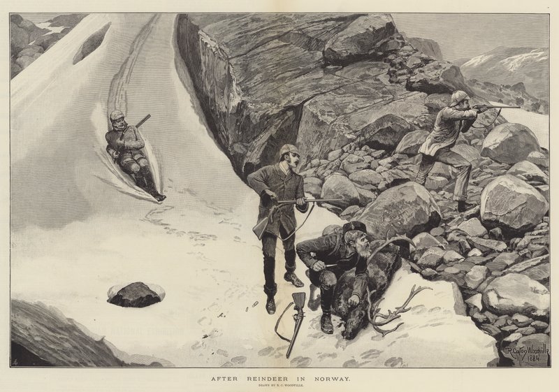 Rénszarvasok után Norvégiában alkotó: Richard Caton Woodville junior