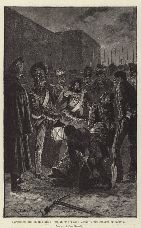 A brit hadsereg csatái, Sir John Moore temetése a corunnai citadellában alkotó: Richard Caton Woodville junior
